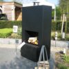 GardenMaxX Gartenkamin Pinacate Black Outdoor-Kamin Grill-Kamin