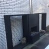 GardenMaxX Gartenkamin Pinacate Black Outdoor-Kamin mit Holzzregale